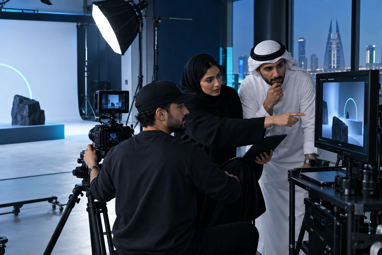 Gulf creative team producing a brand campaign in a Bahrain studio